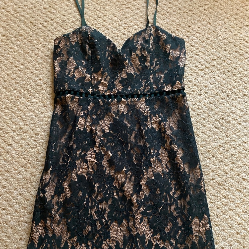 Tobi Emerald Lace Mini Dress